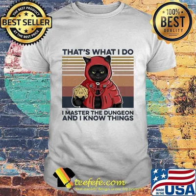 That's What I Do I Master The Dungeon And I Know Things Black Cat Vintage Retro Shirt