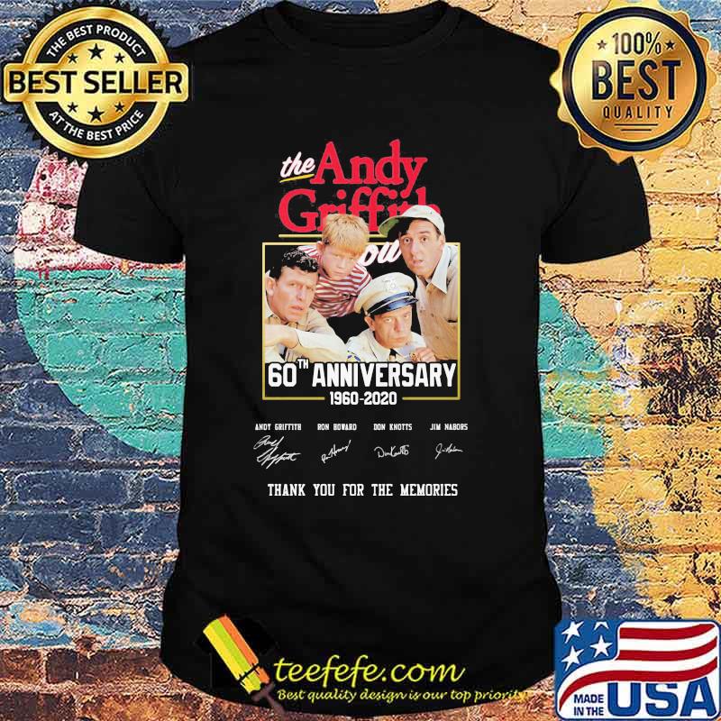The andy griffith 60th anniversary 1960 2020 thank you for the memories signatures shirt