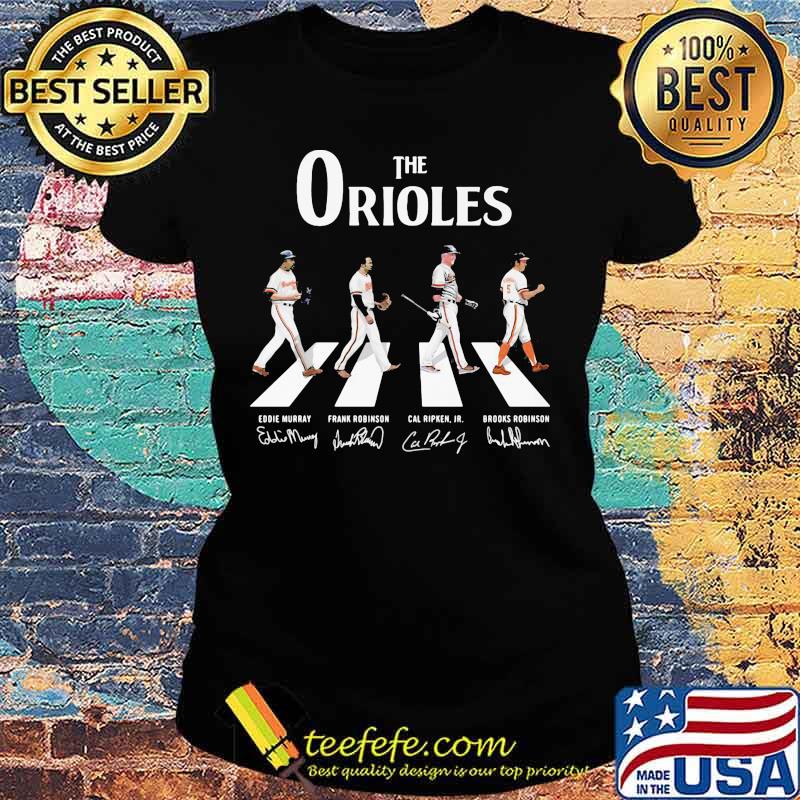The baltimore orioles crossing the line signatures s Ladies tee The baltimore orioles crossing the line signatures s Ladies tee
