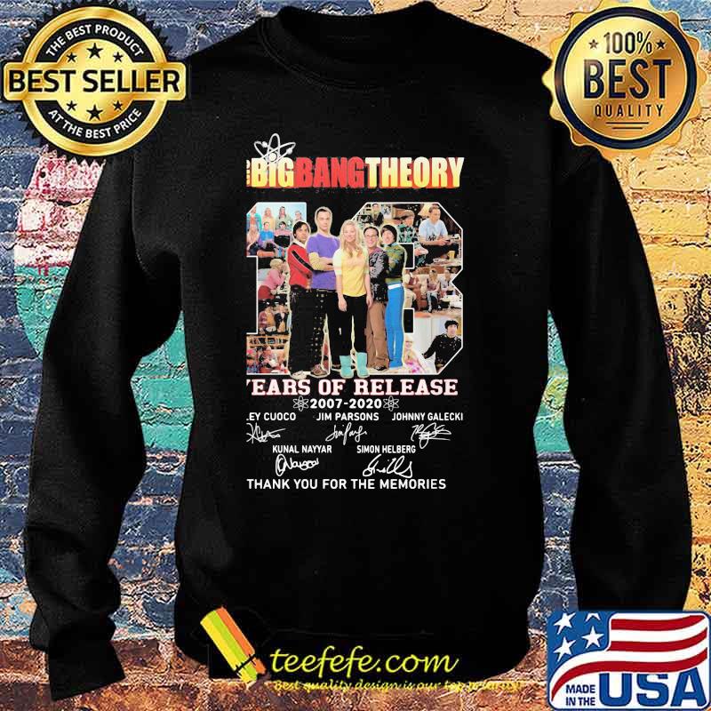 The big bang theory 18 years of release 2007 2020 thank you for the memories signatures s Sweater The big bang theory 18 years of release 2007 2020 thank you for the memories signatures s Sweater