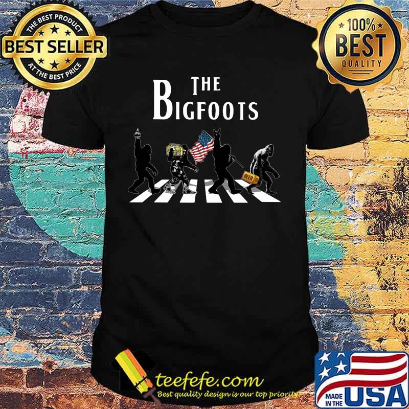 THE BIGFOOTS CROSSING THE LINE BEER RADIO AMERICAN FLAG SHIRT THE BIGFOOTS CROSSING THE LINE BEER RADIO AMERICAN FLAG SHIRT