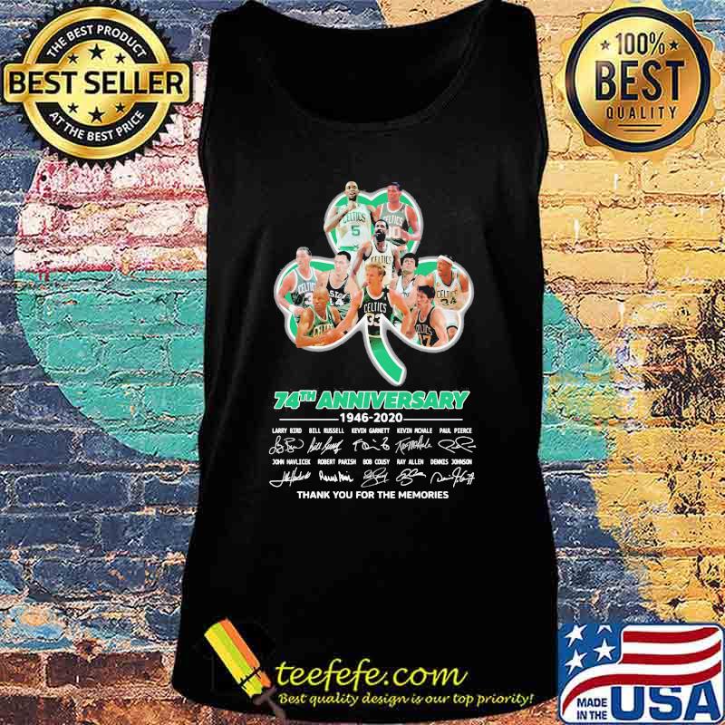 The boston celtics 74th anniversary 1946 2020 thank you for the memories signatures s Tank top The boston celtics 74th anniversary 1946 2020 thank you for the memories signatures s Tank top