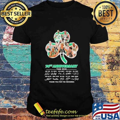 The boston celtics 74th  anniversary 1946 2020 thank you for the memories signatures shirt