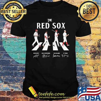 The boston red sox baseball abbey road signatures shirt