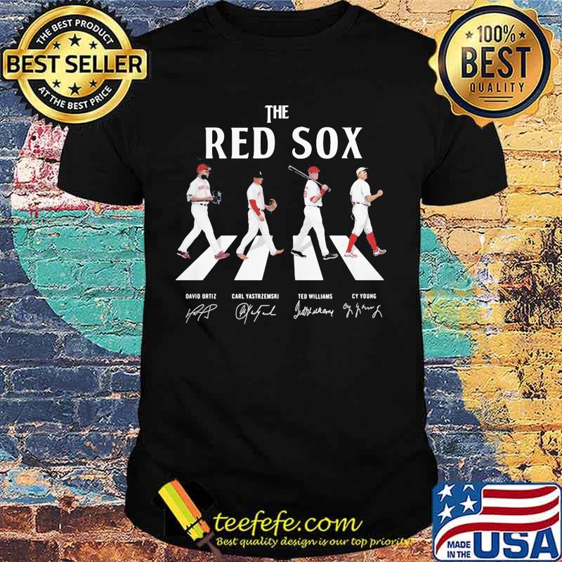 The boston red sox baseball abbey road signatures shirt