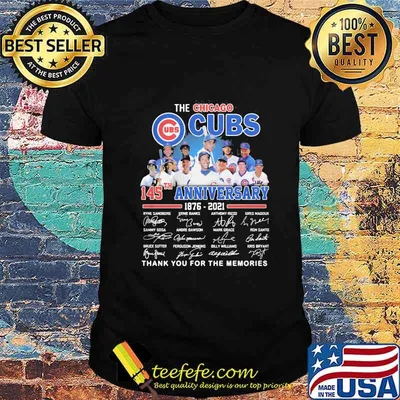 The chicago cubs 145th  anniversary 1876 2020 thank you for the memories signatures shirt