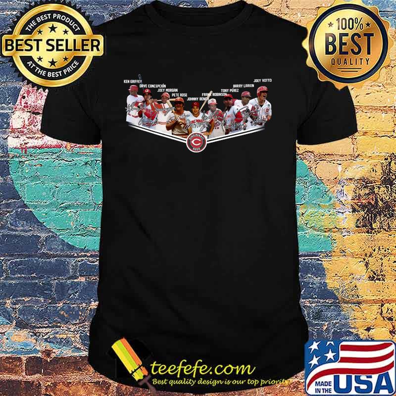 The cincinnati reds baseball team players signatures shirt