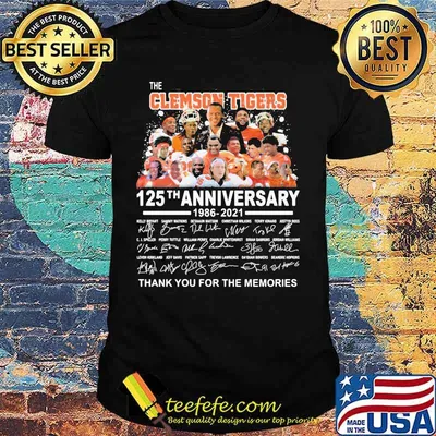 The clemson tigers 125th anniversary thank you for the memories signatures shirt