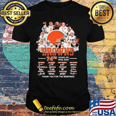 The cleveland browns 74th years of 1946 2020 thank you for the memories signatures shirt
