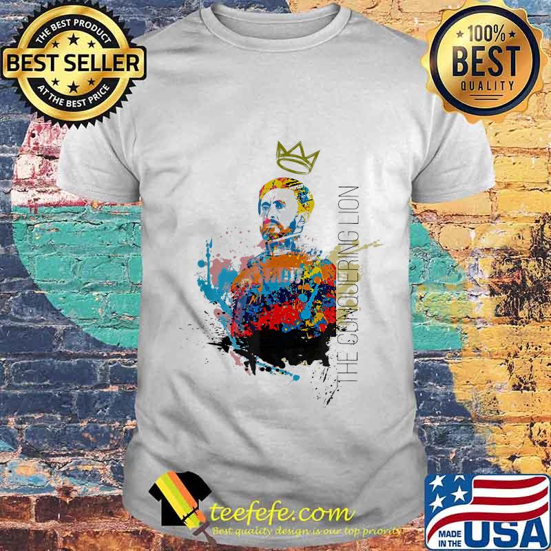 The conquering lion haile selassie portrait art shirt