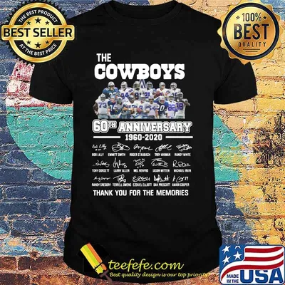 The dallas cowboys 60th anniversary 1960 2020 thank you for the memories signatures shirt