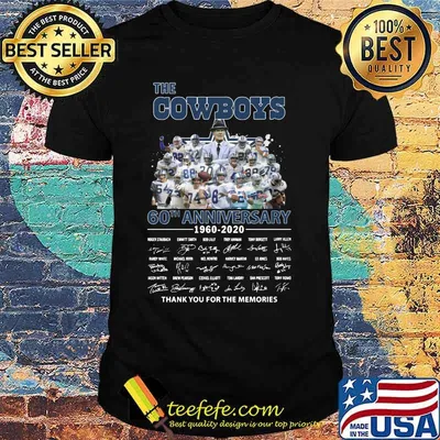 The dallas cowboys 60th anniversary 1960 2020 thank you for the memories signatures shirt