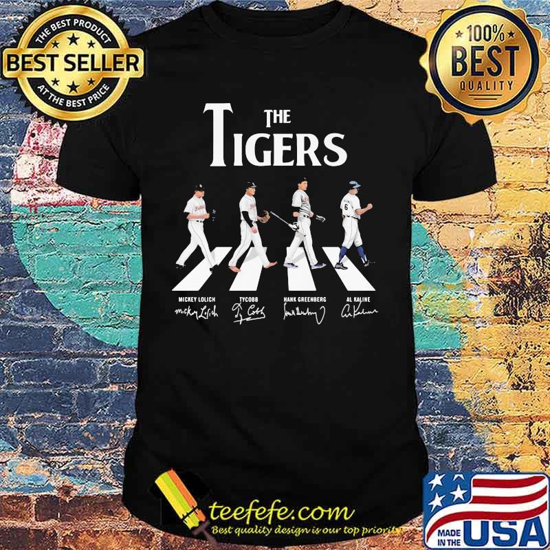 The detroit tigers baseball crossing the line signatures shirt
