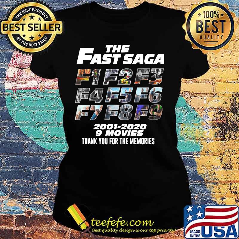 The fast saga 2001 2020 9 movies thank you for the memories s Ladies tee The fast saga 2001 2020 9 movies thank you for the memories s Ladies tee
