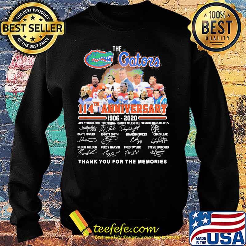 The florida gator 114th anniversary 1906 2020 thank you for the memories signatures s Sweater The florida gator 114th anniversary 1906 2020 thank you for the memories signatures s Sweater