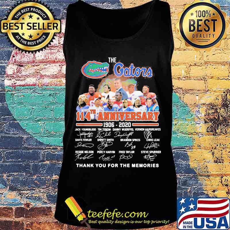 The florida gator 114th anniversary 1906 2020 thank you for the memories signatures s Tank top The florida gator 114th anniversary 1906 2020 thank you for the memories signatures s Tank top