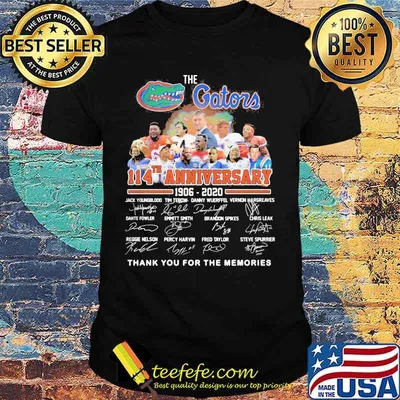 The florida gator 114th anniversary 1906 2020 thank you for the memories signatures shirt