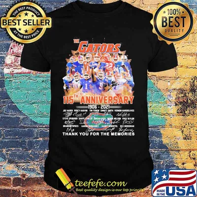 The florida gator 115th anniversary 1906 2021 thank you for the memories signatures shirt