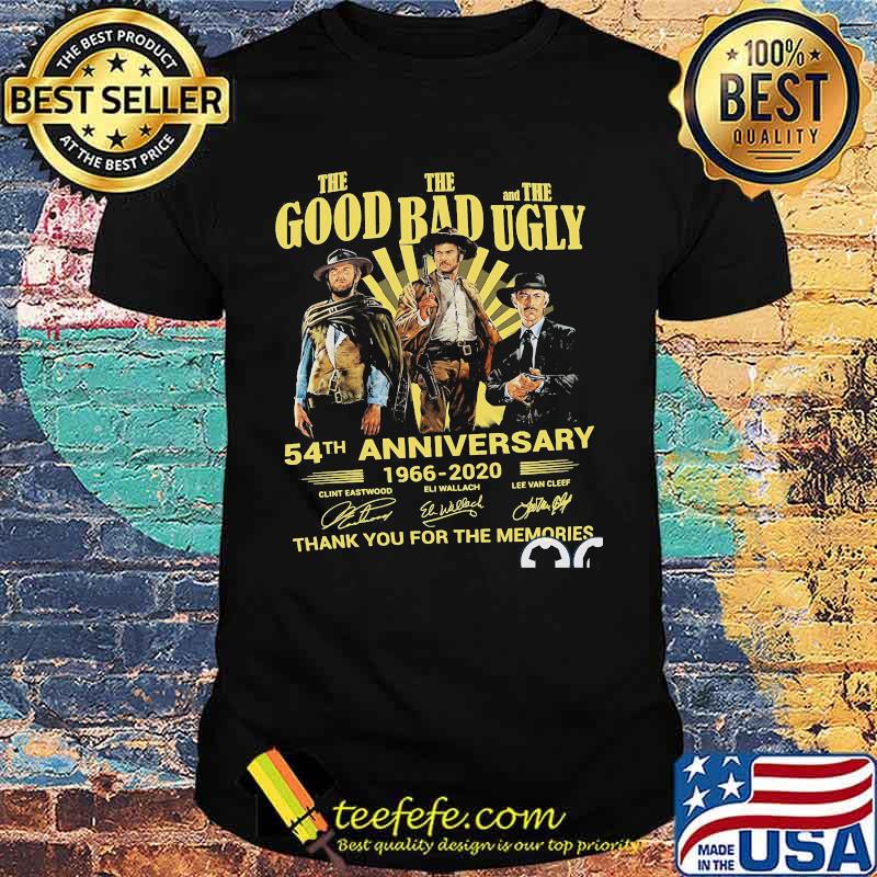 The good the bad and the ugly 54th anniversary 1966 2020 thank you for the memories signatures shirt