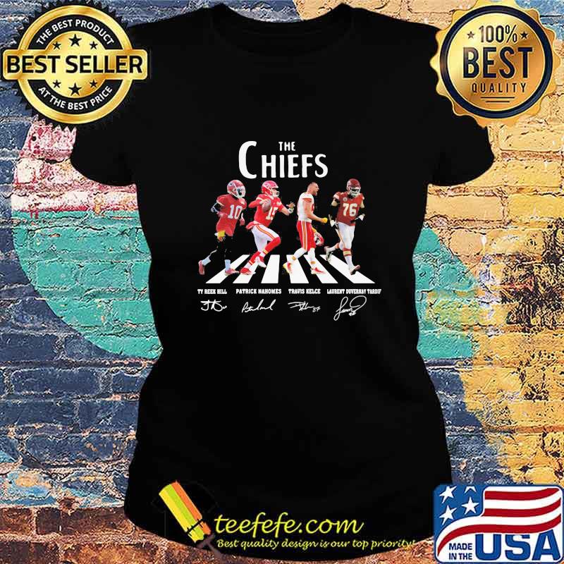 The kansas city chiefs crossing the line signatures s Ladies tee The kansas city chiefs crossing the line signatures s Ladies tee