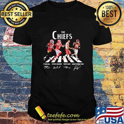 The kansas city chiefs crossing the line signatures shirt