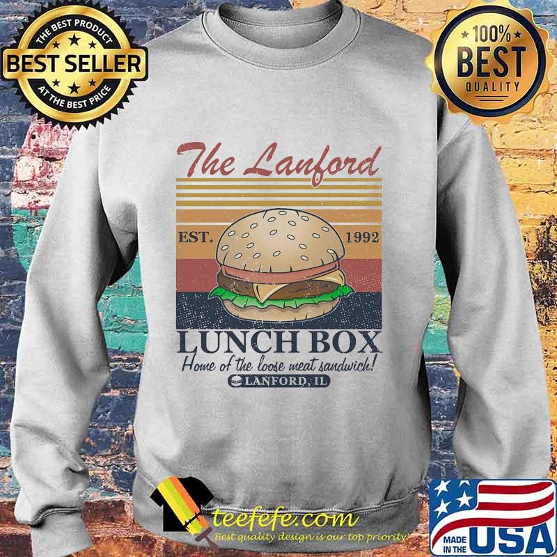 The lanford est 1992 lunch box home of the loose meat sandwich lanford il vintage retro s Sweater The lanford est 1992 lunch box home of the loose meat sandwich lanford il vintage retro s Sweater