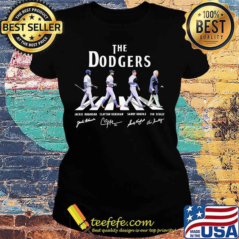 The los angeles dodgers baseball crossing the line signatures s Ladies tee The los angeles dodgers baseball crossing the line signatures s Ladies tee