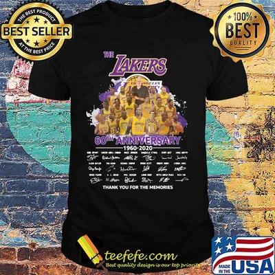 The los angles lakers 60th anniversary 1960 2020 thank you for the memories signatures shirt