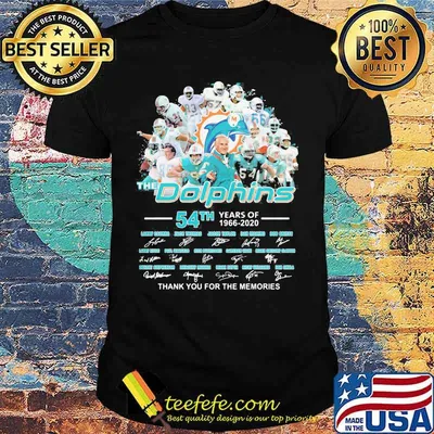 The miami dolphins 54th years of 1966 2020 thank you for the memories signatures shirt