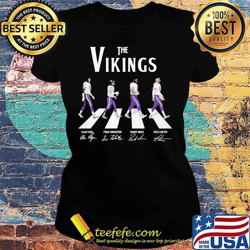 The minnesota vikings crossing the line signatures s Ladies tee The minnesota vikings crossing the line signatures s Ladies tee
