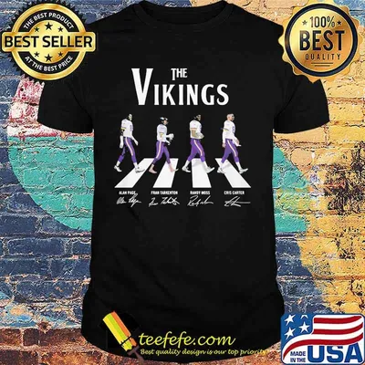 The minnesota vikings crossing the line signatures shirt
