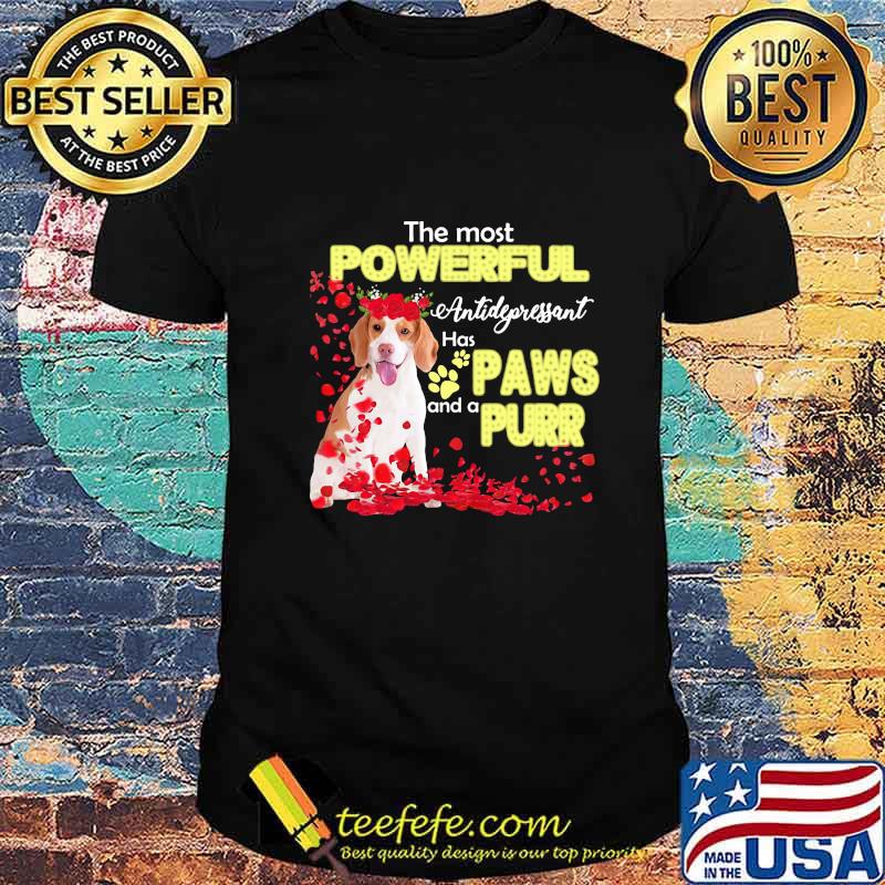 THE MOST POWERFULL ANTIDEPRESSANT HAS PAWS AND A PURR SHIRT THE MOST POWERFULL ANTIDEPRESSANT HAS PAWS AND A PURR SHIRT