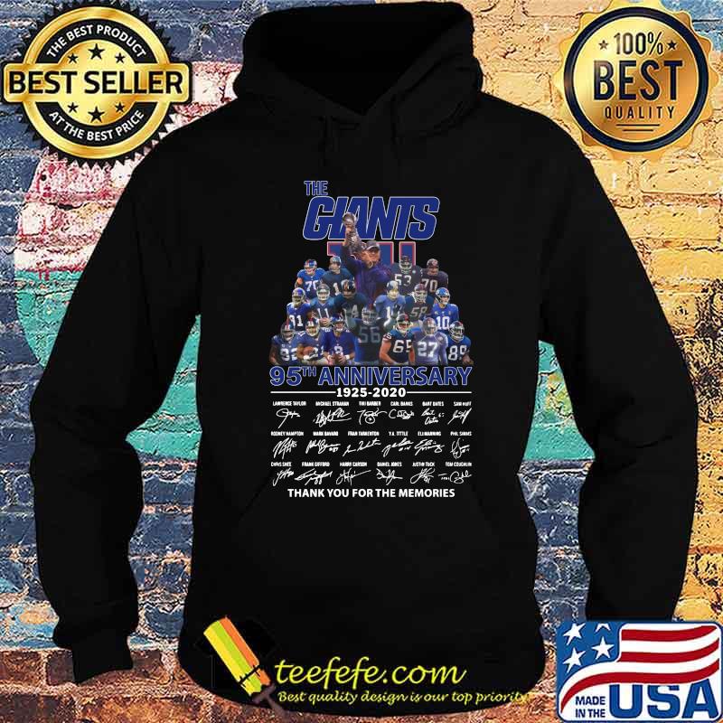 The new york giants 95th anniversary 1925 2020 thank you for the memories signatures s Hoodie The new york giants 95th anniversary 1925 2020 thank you for the memories signatures s Hoodie