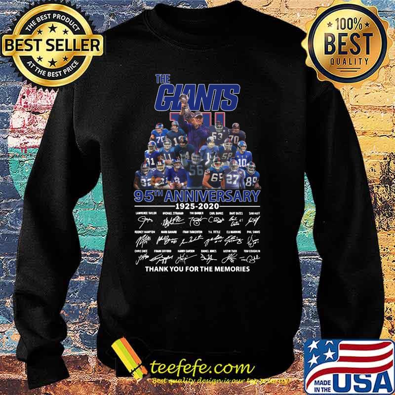The new york giants 95th anniversary 1925 2020 thank you for the memories signatures s Sweater The new york giants 95th anniversary 1925 2020 thank you for the memories signatures s Sweater