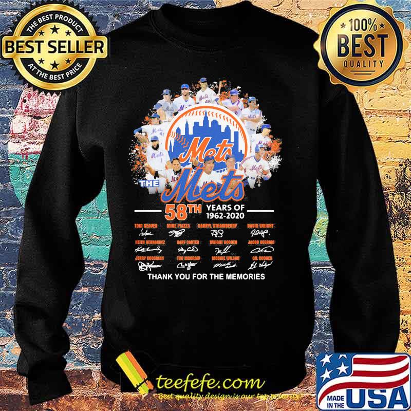 The new york mets 58th years of 1962 2020 thank you for the memories signatures s Sweater The new york mets 58th years of 1962 2020 thank you for the memories signatures s Sweater
