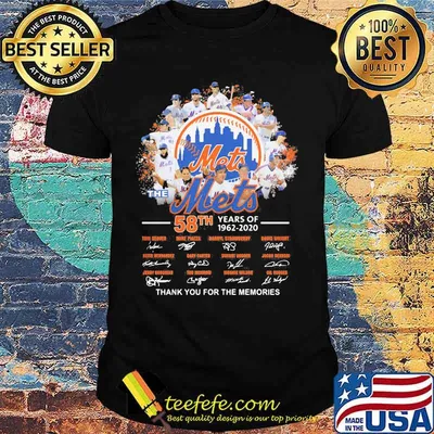 The new york mets 58th years of 1962 2020 thank you for the memories signatures shirt