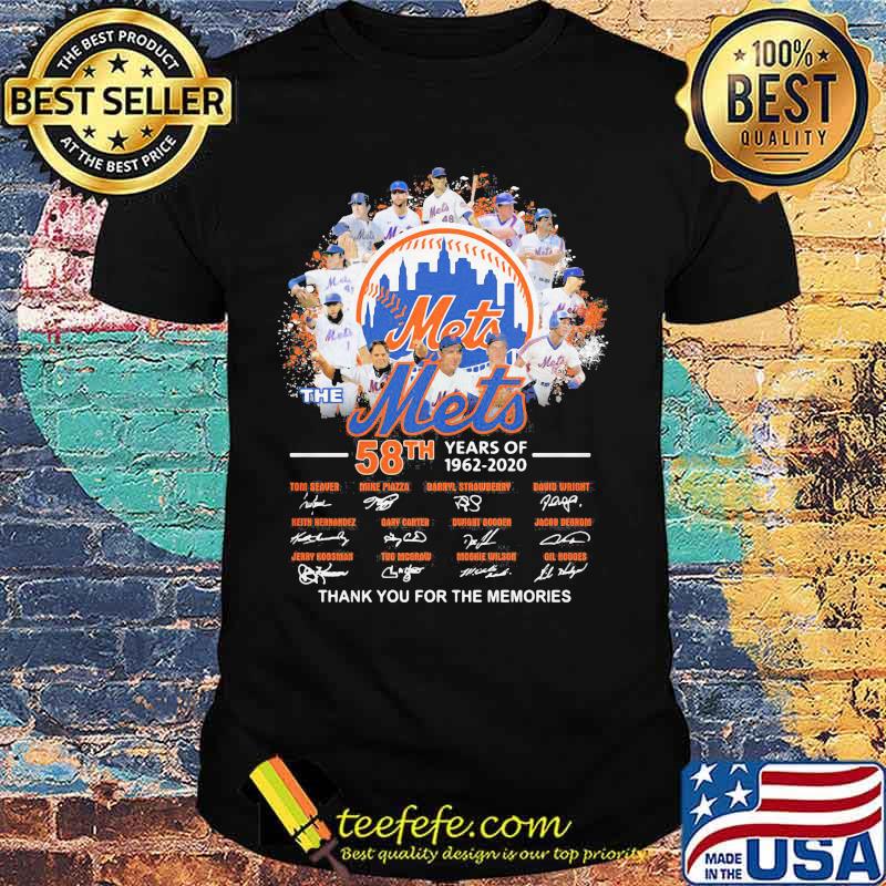 The new york mets 58th years of 1962 2020 thank you for the memories signatures shirt The new york mets 58th years of 1962 2020 thank you for the memories signatures shirt