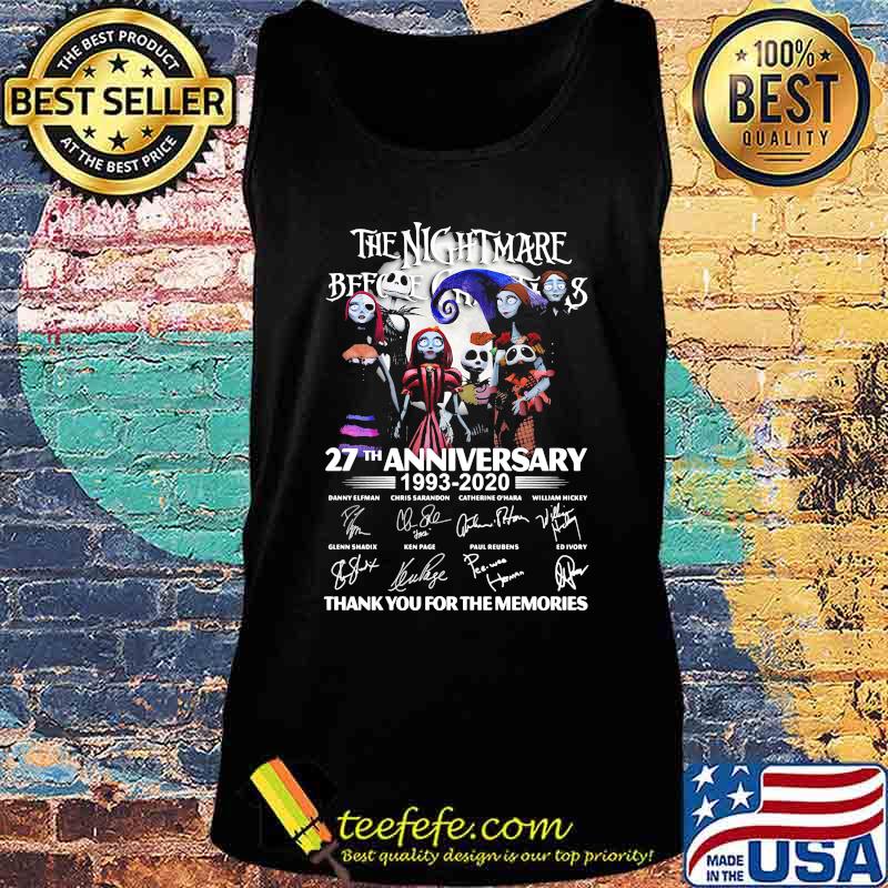 The nightmare before christmas 27th anniversary 1993 2021 thank you for the memories signatures s Tank top The nightmare before christmas 27th anniversary 1993 2021 thank you for the memories signatures s Tank top