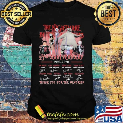 The nightmare before christmas 27th anniversary 1993 2021 thank you for the memories signatures shirt