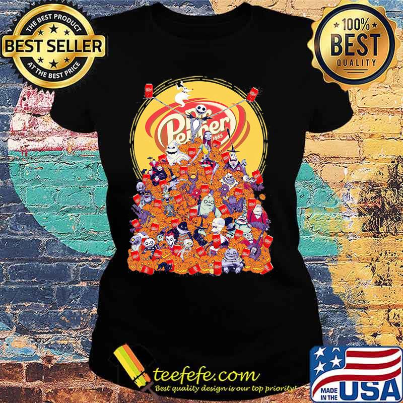 The nightmare cartoon characters dr pepper logo pumpkins s Ladies tee The nightmare cartoon characters dr pepper logo pumpkins s Ladies tee