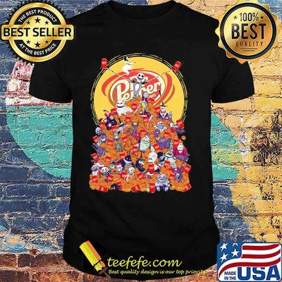 The nightmare cartoon characters dr pepper logo pumpkins shirt