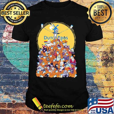The nightmare cartoon characters dutch bros logo pumpkins shirt