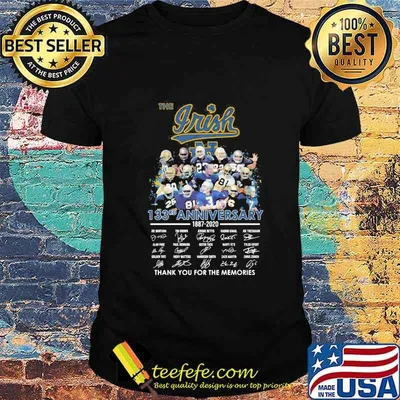 The notre dame fighting irish 133rd  anniversary 1887 2020 thank you for the memories signatures shirt