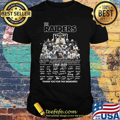 The oakland raiders 60th anniversary 1960 2020 thank you for the memories signatures shirt