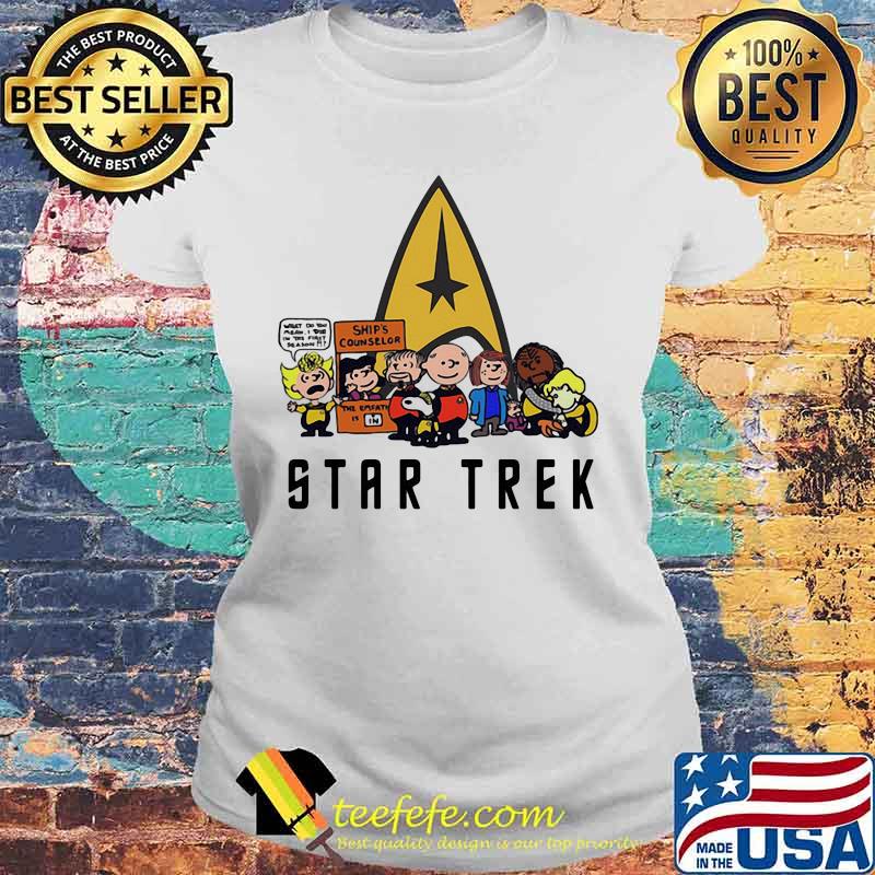 The peanuts characters star trek s Laides tee The peanuts characters star trek s Laides tee