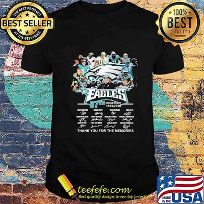 The philadelphia eagles 87th  anniversary 1933 2020 thank you for the memories signatures shirt