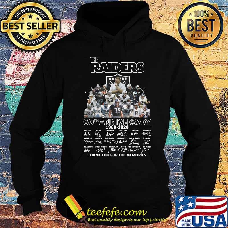 The raiders 60th anniversary 1960 2020 thank you for the memories signatures s Hoodie The raiders 60th anniversary 1960 2020 thank you for the memories signatures s Hoodie