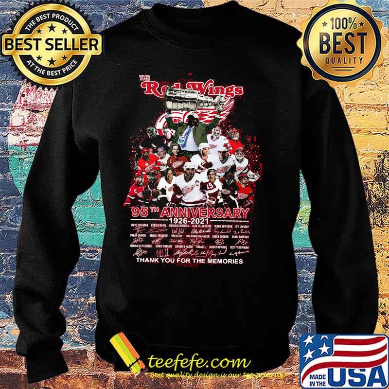 The red wings 95th anniversary 1926 2020 thank you for the memories signatures s Sweater The red wings 95th anniversary 1926 2020 thank you for the memories signatures s Sweater