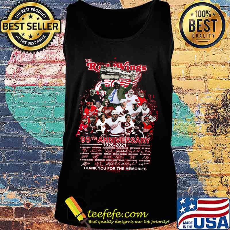 The red wings 95th anniversary 1926 2020 thank you for the memories signatures s Tank top The red wings 95th anniversary 1926 2020 thank you for the memories signatures s Tank top