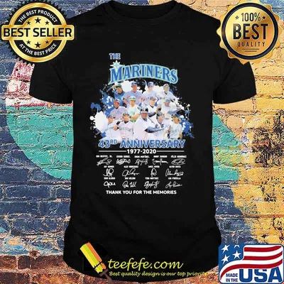 The seattle mariners baseball 43rd anniversary 1977 2020 thank you for the memories signatures shirt